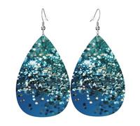 Faux Leather Earrings for Women Teardrop Dangle Earring Fashion Lightweight Night sky silhouette Waterdropearring for Valentine's Day Jewelry Gift, One Size, No Gemstone