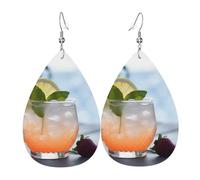 Faux Leather Earrings for Women Teardrop Dangle Earring Fashion Lightweight Peacocks feather Waterdropearring for Valentine's Day Jewelry Gift, One Size, No Gemstone