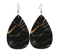 Faux Leather Earrings for Women Teardrop Dangle Earring Fashion Lightweight Playing cards Waterdropearring for Valentine's Day Jewelry Gift, One Size, No Gemstone
