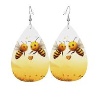 Faux Leather Earrings for Women Teardrop Dangle Earring Fashion Lightweight Playing cards Waterdropearring for Valentine's Day Jewelry Gift, One Size, No Gemstone