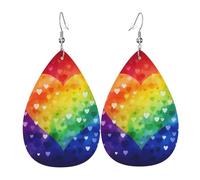 Faux Leather Earrings for Women Teardrop Dangle Earring Fashion Lightweight Playing cards Waterdropearring for Valentine's Day Jewelry Gift, One Size, No Gemstone