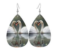 Faux Leather Earrings for Women Teardrop Dangle Earring Fashion Lightweight Skis on mountain Waterdropearring for Valentine's Day Jewelry Gift, One Size, No Gemstone