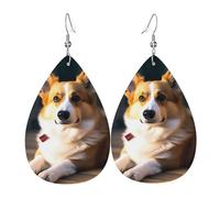 Faux Leather Earrings for Women Teardrop Dangle Earring Fashion Lightweight Snow Mountain Wild Wolf Waterdropearring for Valentine's Day Jewelry Gift, One Size, No Gemstone