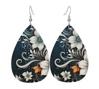 Faux Leather Earrings for Women Teardrop Dangle Earring Fashion Lightweight Squirrel Hold A Umbrellas Waterdropearring for Valentine's Day Jewelry Gift, One Size, No Gemstone
