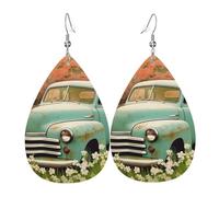 Faux Leather Earrings for Women Teardrop Dangle Earring Fashion Lightweight Squirrel Hold A Umbrellas Waterdropearring for Valentine's Day Jewelry Gift, One Size, No Gemstone