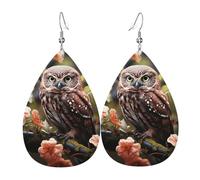 Faux Leather Earrings for Women Teardrop Dangle Earring Fashion Lightweight Squirrel Hold A Umbrellas Waterdropearring for Valentine's Day Jewelry Gift, One Size, No Gemstone