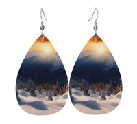 Faux Leather Earrings for Women Teardrop Dangle Earring Fashion Lightweight Thank You Soldier Saluting America Flag Waterdropearring for Valentine's Day Jewelry Gift, One Size, No Gemstone