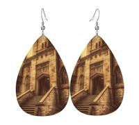 Faux Leather Earrings for Women Teardrop Dangle Earring Fashion Lightweight Violet Green Glow Waterdropearring for Valentine's Day Jewelry Gift, One Size, No Gemstone