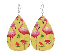 Faux Leather Earrings for Women Teardrop Dangle Earring Fashion Lightweight Violet Green Glow Waterdropearring for Valentine's Day Jewelry Gift, One Size, No Gemstone
