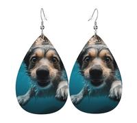 Faux Leather Earrings for Women Teardrop Dangle Earring Fashion Lightweight Watercolor Lighthouse Fantasy Light Waterdropearring for Valentine's Day Jewelry Gift, One Size, No Gemstone