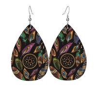 Faux Leather Earrings Native American And Heritage Month Jewellery Vintage Leather Teardrop Hook Earrings Retro Dangle Earring For Wedding Accessory Women