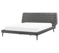 Bed Faux Leather ESSONNE 160 x 200 cm (EU King Size) Grey