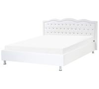 Bed Faux Leather METZ 160 x 200 cm (EU King Size) White
