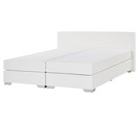 Beliani Divan Bed Faux Leather President 160 X 200 Cm (Eu King Size) White