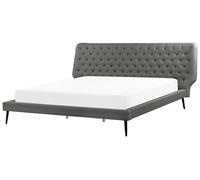 Bed Faux Leather ESSONNE 180 x 200 cm (EU Super King) Grey