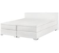 Faux Leather EU Super King Size Divan Bed White PRESIDENT