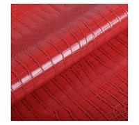 Faux Leather Fabirc 138cm 54'' Wide Crocodile Pattern Leatherette Vinyl Leather Cloth for Chair Seat, Sofa Furniture,by The Metre(Red,1.38X7m)
