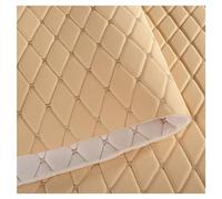 Faux Leather Fabric Quilted Leather Diamond Stitch Padded Cushion Linen Wadding Faux Leather Interior Vehicle Upholstery Fabric#Colour: Cream