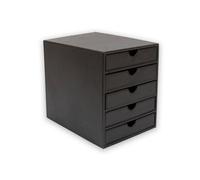 Faux Leather Five-Drawer Sorter - Black (Bkpu5Tpsp)