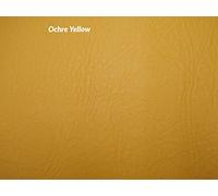Faux Leather Flame Retardant Fabric PVC Vinyl Material, Sold by The Metre Or A4 Size Sheets - 25 Various Colours and Textures (Ochre Yellow, 1 Metre)