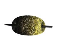 Faux Leather Hair Clip - Oval Barrette Slide, Retro Claw Holder | Classic Stick Hair Accessory, Durable Ponytail Fixer Tools, Decorative Grip Piece for Girls Styling, Office Hairdo, Costume Wear, Trav
