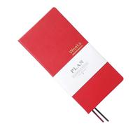 Faux Leather Hardcover Pocket Size Week Plan Undated A6 Weekly Monthly Planner Notebook Slim Size 3.66" x 7.4" red