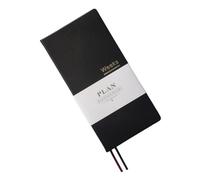 Faux Leather Hardcover Pocket Size Week Plan Undated A6 Weekly Monthly Planner Notebook Slim Size 3.66" x 7.4" black
