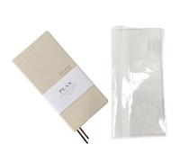 Faux Leather Hardcover Pocket Size Week Plan Undated A6 Weekly Monthly Planner Notebook Slim Size 3.66" x 7.4" beige with cover