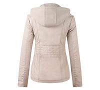 Faux Leather Jacket, Long Sleeves Zip Up Biker Classic Brando Moto Ladies Jacket Soft Multi Zip Coat Outwear Pu Leather Jacket Bomber jacket women Womens Jacket Spring Fall Clothes
