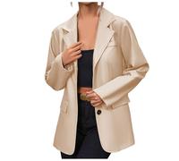 Faux Leather Jacket, Long Sleeves Zip Up Biker Classic Brando Moto Ladies Jacket Soft Multi Zip Coat Outwear Women Pu Leather Coat Motorcycle Jacket Jacket Women Spring and Autumn Coat
