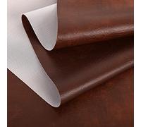 Faux Leather Leatherette Vinyl Leather Cloth Upholstery Fabric Material.Width140 (Chestnut, 1.Metres)