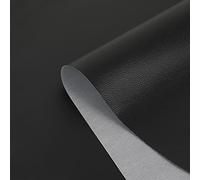 Faux Leather Leatherette Vinyl Leather Cloth Upholstery Fabric Material.Width140 (Smooth Black, Sample 10x10cm)