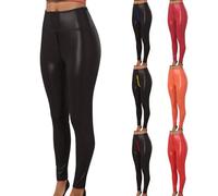 Faux Leather Leggings Women's Latex Leggings Sexy Zip Crotch Leather Leggings Rave Trousers Black Leggings Leather Look High Waist Faux Leather Leggings Matte Leather Trousers Clubwear Party Trousers