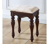 Faux Leather Makeup Vanity Stool with Steel Legs, Non-Slip Pads for Stability, Stylish & Comfortable Dressing Table Seat for Bedroom Décor