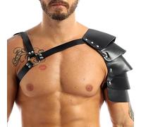 Faux Leather Men Chest Harness Adjustable Shoulder Armors Belt Body Bondage Medieval Viking Cosplay Costume