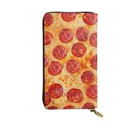 Faux Leather Organizer Wallet For Women, 3d Pizza Pepperoni, Long Zip Coin Purse, Travel Checkbook Holder & Card Case Wallet For Everyday Use, Gifts Reusable Check Budget Money Purse For Ladies
