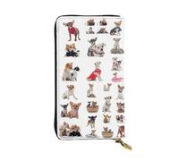 Faux Leather Organizer Wallet For Women, Cute Chihuahua Pug, Long Zip Coin Purse, Travel Checkbook Holder & Card Case Wallet For Everyday Use, Gifts Reusable Check Budget Money Purse For Ladies