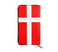 Faux Leather Organizer Wallet For Women, Denmark Danish Flag, Long Zip Coin Purse, Travel Checkbook Holder & Card Case Wallet For Everyday Use, Gifts Reusable Check Budget Money Purse For Ladies