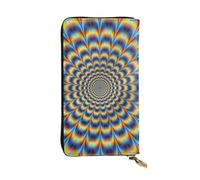 Faux Leather Organizer Wallet For Women, Spiral Optical Illusion, Long Zip Coin Purse, Travel Checkbook Holder & Card Case Wallet For Everyday Use, Gifts Reusable Check Budget Money Purse For Ladies