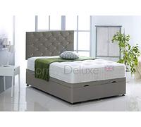 Faux Leather Ottoman Foot Lift Bed Base with HEADBOARD ONLY by Comfy Deluxe LTD (Grey, 4FT6 Double)
