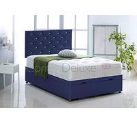 Faux Leather Ottoman Side Lift Bed Base ONLY by Comfy Deluxe LTD (Blue, 4FT6 Double)