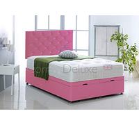 Faux Leather Ottoman Side Lift Bed Base ONLY by Comfy Deluxe LTD (Pink, 4FT Small Double)