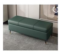 Faux Leather Ottoman With Storage Entryway Furniture Ottomans For Living Room Bed Benches For Foot Of Bed Storage Bench Pu Leather Cushion Storage Chest Rectangular Extra Long Storage Bench(Green,120c