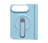 Faux Leather Phone Case for iPhoneDuo with Hinge Protection, Magnetic | Premium faux leather case, hinge protection, screen guard and metal stand for seamless magnetic charging Sky Blue