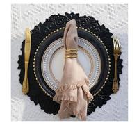 Faux Leather Placemats 1/4/6PCS Round Placemats Shaped Faux Leather Table Mats Pad Kitchen Accessories Outdoor Indoor Place Mat(Black,4pcs round 38cm)