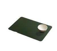 Faux Leather Placemats 4/1Pcs Double-sided PU Leather Placemats,Desktop Decoration,Home Dining Plate Mat, Thermal Insulation Pad(Green Light Grey,1 Pcs)