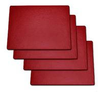 Faux Leather Placemats for Dinner Table, Pack of 4 (Red)