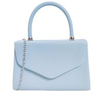 Faux Leather Plain Tote Style Top Handle Bridal Prom Wedding Evening Clutch Party Purse Hand Bag (Pale Blue/Serenity)