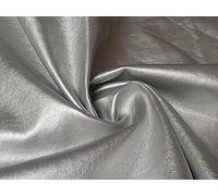 Faux Leather Pleather Fabric Material Light Silver Metallic, 1Mtr - 140cm x 100cm