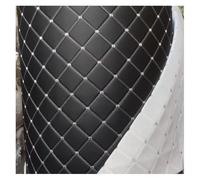 Faux Leather Quilted Diamond Fluted Car Seating Vehicle Upholstery Fabric Vinyl PVC Stitch Padded Cushion Linen Wadding(Black (Grey line),1.6x1m)